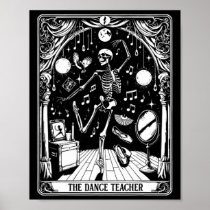 Affiche Danser Enseignant Carte Tarot Squelette Danser Bal