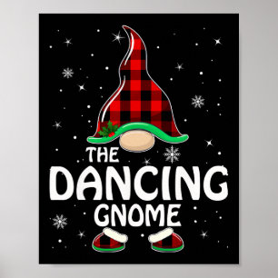 Affiche Danser Gnome Buffalo Plaid Matching Family Christ