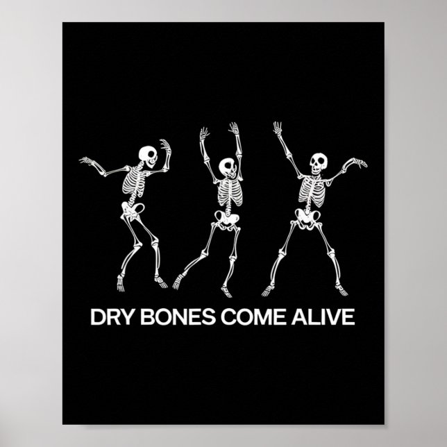 Affiche Danser Skeleton Bible Vernis Dry Bones Venez Vivan (Devant)