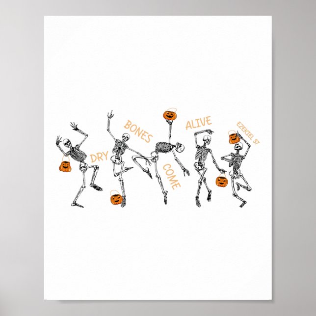 Affiche Danser Skeleton Bible Vernis Dry Bones Venez Vivan (Devant)