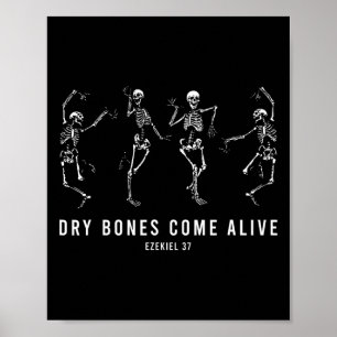 Affiche Danser Skeleton Les os Sec Viennent Vivants Christ