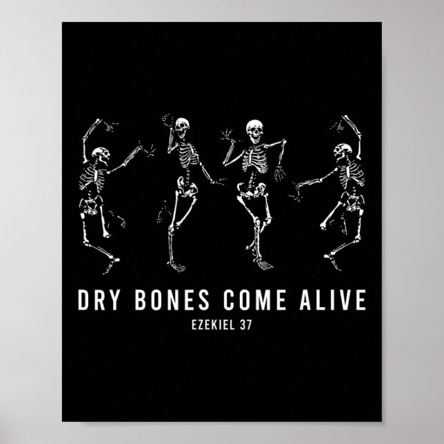 Affiche Danser Skeleton Les os Sec Viennent Vivants Christ (Devant)