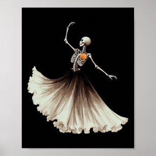 Affiche Danser Skeleton Llerina Llet Danser Halloween Femm