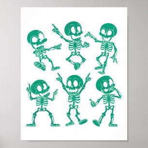 Affiche Danser Skeletons Danser Défi Fille Garçons Enfants