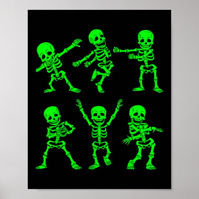 Affiche Danser Skeletons Danser Défi Fille Garçons Enfants (Devant)