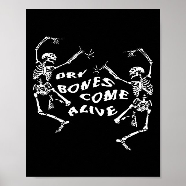Affiche Danser Squelette Os Sèches Venez Vivants Bible Ver (Devant)