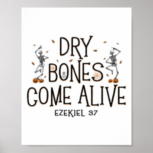 Affiche Danser Squelette Sec Bones Venez Vivant Halloween 