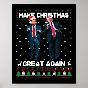 Affiche Danser Trump Père Noël Et Dj Vance Faire Noël Gr
