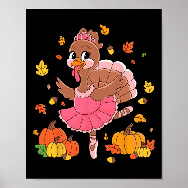 Affiche Danser Turquie Danse Ballet Lover Danser Thanksgiv (Devant)