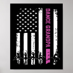 Affiche Danser vintage Grandpa Drapeau Usa Love Danser