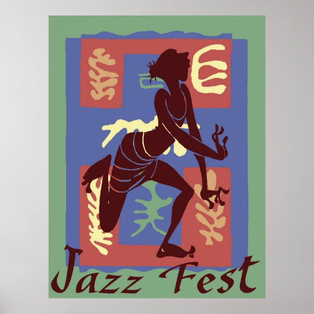Affiche Danseur au Jazz Festival, Matisse Style (Devant)