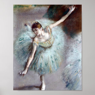 Affiche Danseur en vert par Edgar Degas