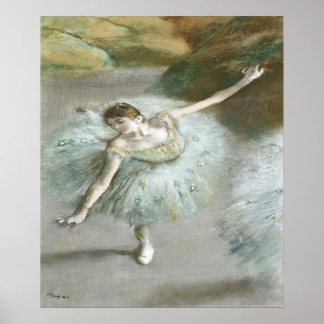 Affiche Danseur en vert par Edgar Degas (Devant)
