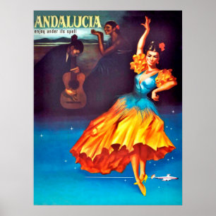 Affiche Danseur espagnol en Andalousie, Espagne