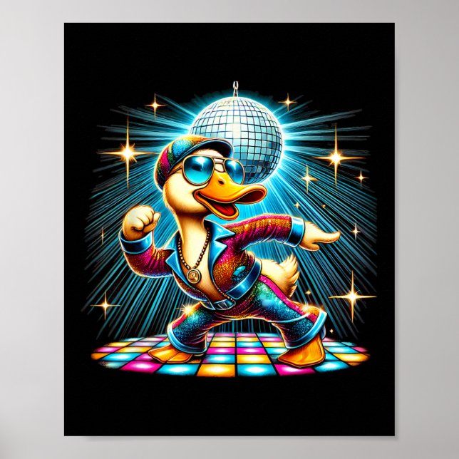 Affiche Danseur esthétique Disco Duck (Devant)