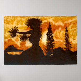 Affiche Danseur hawaïen de Hula