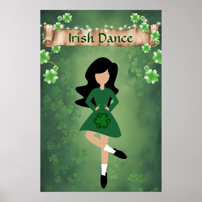 Affiche Danseur irlandais avec cheveux noirs | Danse irlan (Devant)