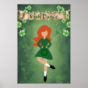 Affiche Danseur irlandais avec cheveux rouges   Irish Danc