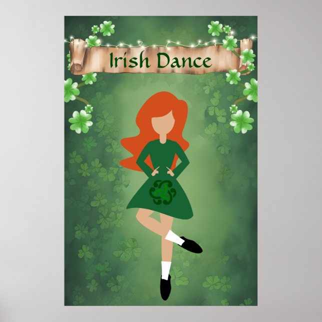 Affiche Danseur irlandais avec cheveux rouges | Irish Danc (Devant)