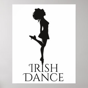Affiche Danseur irlandais hard Shoe noir et blanc danse