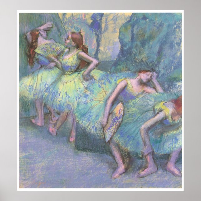 Affiche Danseurs de ballet dans les ailes, 1890-95, Degas (Devant)