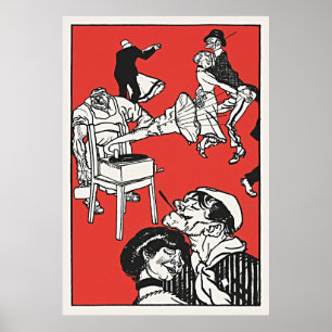 Affiche Danseurs de Moriz Jung - Bohème Vintage