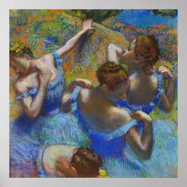 Affiche Danseurs En Bleu - Edgar Degas - c1890 (Devant)