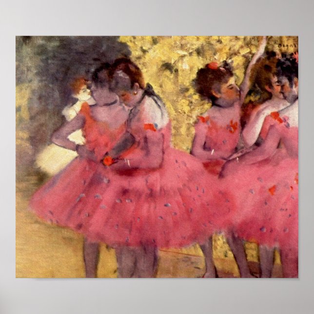 Affiche Danseurs en rose par Edgar Degas (Devant)