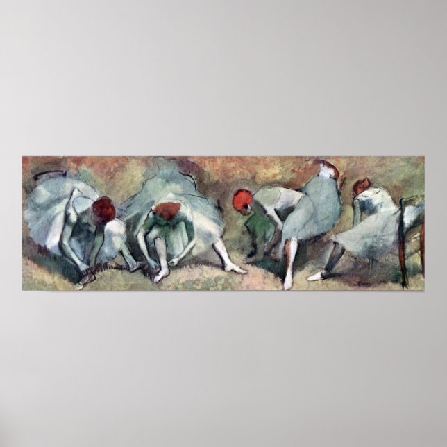 Affiche Danseurs lacant leurs chaussures par Edgar Degas (Devant)