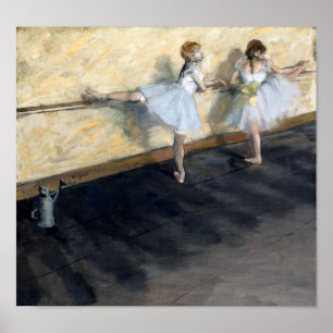 Affiche Danseurs Pratiquant au Barre, Edgar Degas