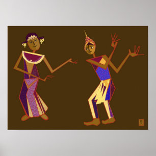 Affiche Danseurs thaïlandais