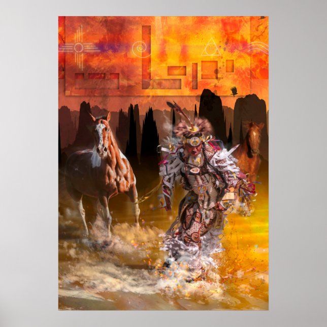 Affiche Danseuse amérindienne ROLLING THUNDER (Devant)