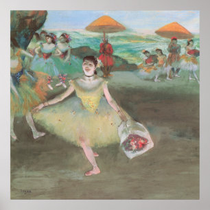 Affiche Danseuse avec bouquet, s'inclinant par Edgar Degas
