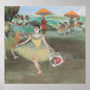 Affiche Danseuse avec bouquet, s'inclinant par Edgar Degas