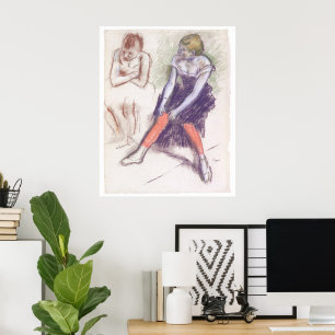 Affiche Danseuse avec des Bas rouges par Edgar Degas