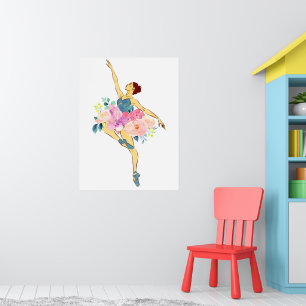 Affiche Danseuse de ballet Danseuse Ballerine Fleur Floral