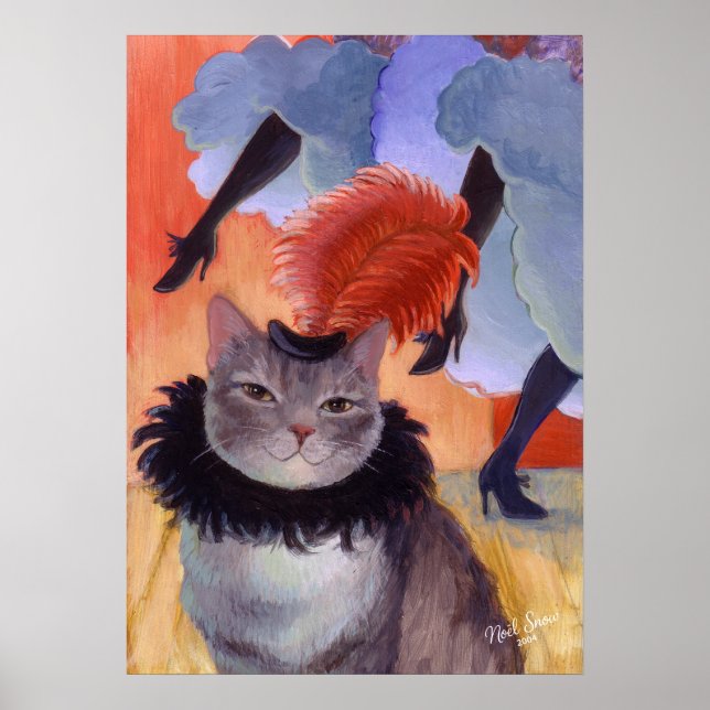 Affiche Danseuse de Cabaret Can-Can Chat (Devant)