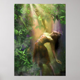 AFFICHE DANSEUSE DE FAIRY DANSANT DANS LA LUMIÈRE DE LA LI