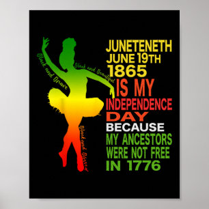 Affiche Danseuse de l'Indépendance Junet1 Black Girl Balle