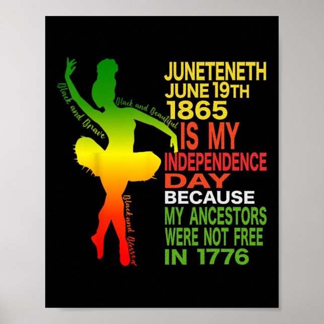 Affiche Danseuse de l'Indépendance Junet1 Black Girl Balle (Devant)