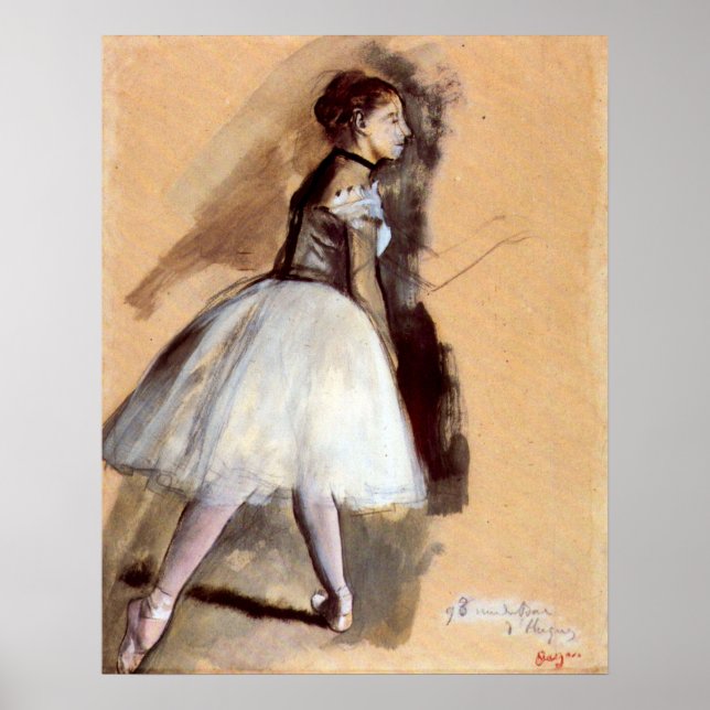 Affiche Danseuse Debout d'Edgar Degas, Art de Ballet Ancie (Devant)