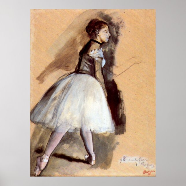 Affiche Danseuse Debout d'Edgar Degas, Art de Ballet Ancie (Devant)