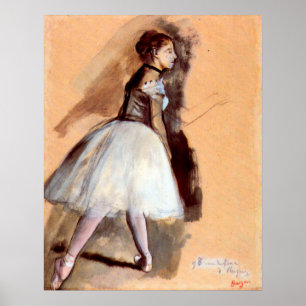 Affiche Danseuse debout d'Edgar Degas, Art de ballet vinta