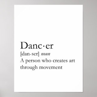Affiche Danseuse Définition Mot Art