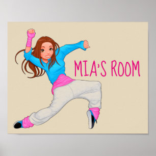 Affiche danseuse Hip hop chambre filles mignonnes