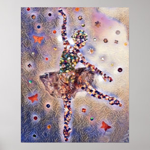 Affiche Danseuse mignonne violette