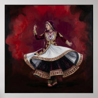 Danseuse royale de Kathak Art contemporain fin Pat
