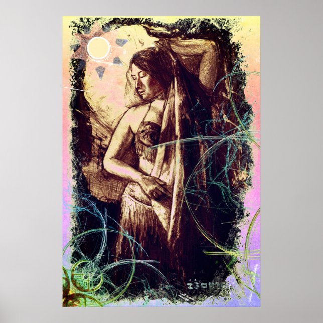 Affiche Danseuse ventre avec une étoile (Devant)