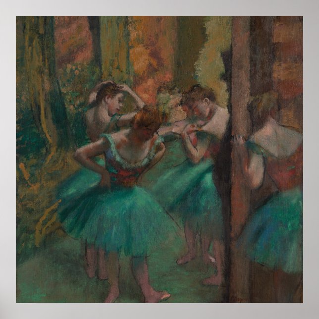 Affiche Danseuses de Edgar Degas en vert, Art de ballet vi (Devant)