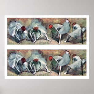 Affiche Danseuses Lacant leurs Chaussures par Edgar Degas